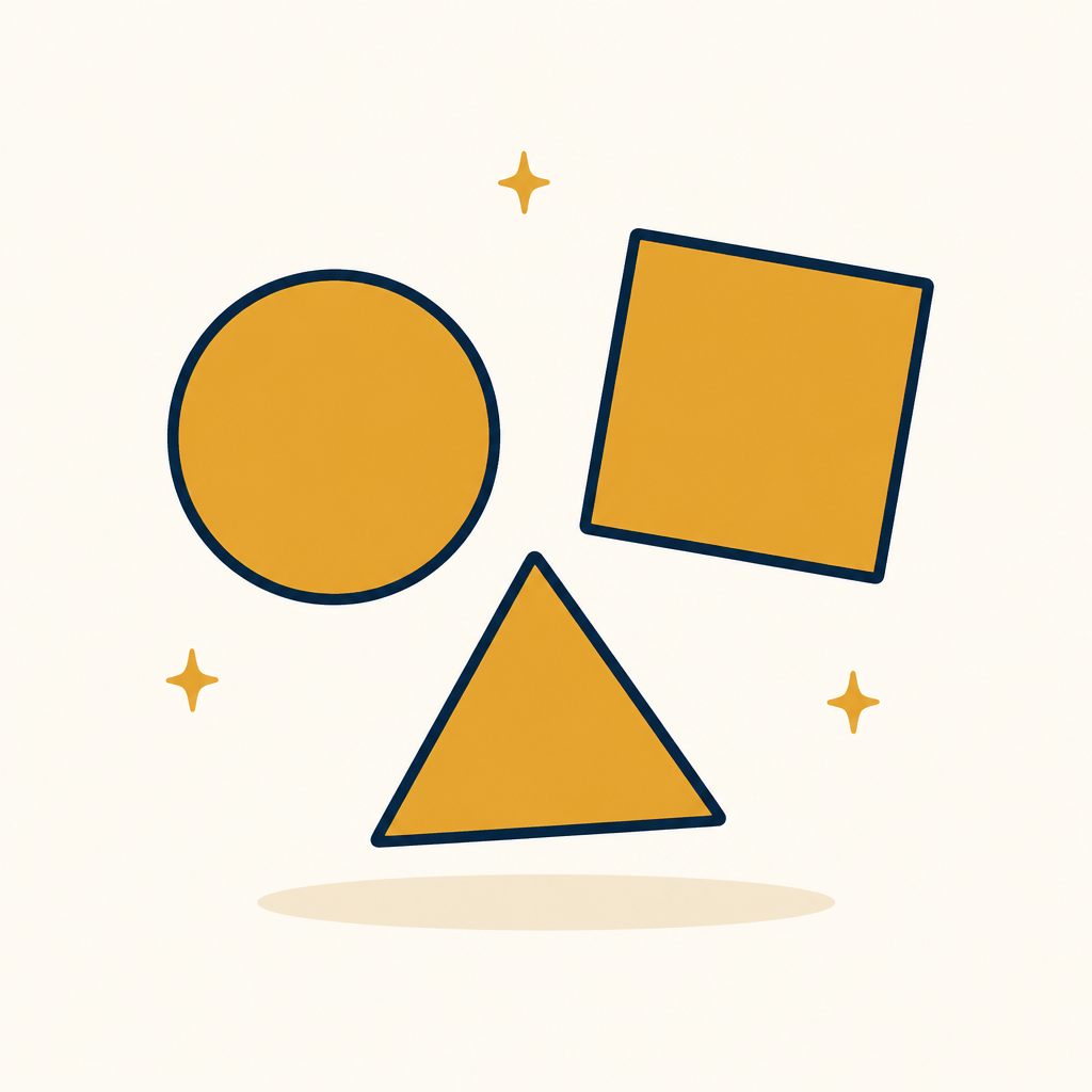 Un cercle, un carré et un triangle