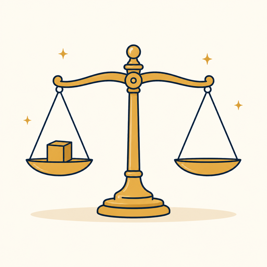 Une balance à plateaux
